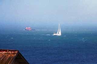 Foto, materieel, vrij, landschap, schilderstuk, bevoorraden foto,Jacht daarvoor de wind, Zee, Schip, Jacht, 