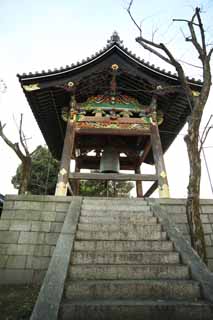 Foto, materieel, vrij, landschap, schilderstuk, bevoorraden foto,West Honganji klokje toren, Honganji, Chaitya, Tempel klokje, Decoratie