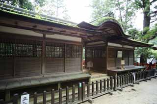 Foto, materieel, vrij, landschap, schilderstuk, bevoorraden foto,Ishigami belangrijk heiligdom Tateo Izumo Shrine voorkant heiligdom, De Japanese Chronicle van Japanneren, Beschrijving van volk geschiedenis, Van hout gebouw, Latwerk deur