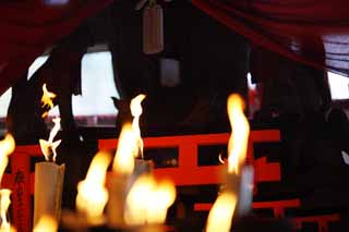 photo,material,free,landscape,picture,stock photo,Creative Commons,Fushimi-Inari Taisha Shrine hawk eagle company, candle, candle, Inari, fox