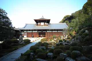 Foto, materiell, befreit, Landschaft, Bild, hat Foto auf Lager,Der Schrein von Tofuku-ji Temple-Grnder, Chaitya, Japanisch grtnert, Stein, Teich