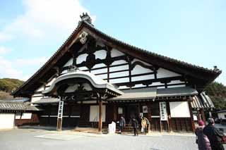 Foto, materieel, vrij, landschap, schilderstuk, bevoorraden foto,Tofuku-ji Tempel opperhoofd pastoor, Chaitya, Zen Boeddhisme, Chinees-trant poort, Droogmaak landschap Japanse tuin tuinieren