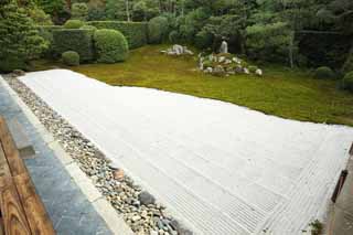 Foto, materiell, befreit, Landschaft, Bild, hat Foto auf Lager,Fundain Sesshu-Tempel, Chaitya, Stein, Japanisch grtnert, trocknen Sie Landschaft japanischen Gartengarten