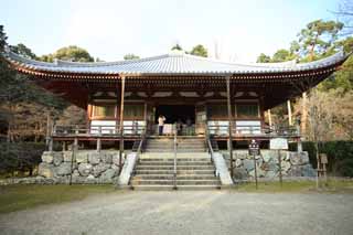 foto,tela,gratis,paisaje,fotografa,idea,Temple saln imponente de Daigo - ji, Chaitya, Templo de Dempo-in grande, Una Amitabha inactivo imagen, Techo pirmide -shaped