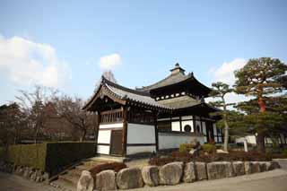 foto,tela,gratis,paisaje,fotografa,idea,Almacn de Temple de Tofuku - ji para llevar la escritura Buddhist, Chaitya, Techo pirmide -shaped, El libro sagrado, Libros clsicos