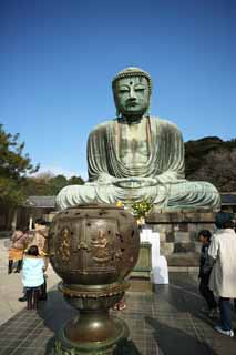 Foto, materieel, vrij, landschap, schilderstuk, bevoorraden foto,Kamakura groot standbeeld van De boeddha, , , Soong trant, Boeddhisme beeldhouwkunst