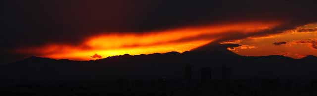 photo,material,free,landscape,picture,stock photo,Creative Commons,A sunset of Tanzawa, ridgeline, Red, cloud, At dark