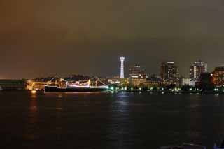 Foto, materieel, vrij, landschap, schilderstuk, bevoorraden foto,Yokohama Poort, Hikawa cirkelen, Marine Toren, Yamashita Parkeren, De zee