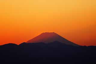 Foto, materiell, befreit, Landschaft, Bild, hat Foto auf Lager,Mt. Fuji der Dmmerung, Mt. Fuji, Gebude, leichte Linie, Berg