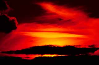 fotografia, materiale, libero il panorama, dipinga, fotografia di scorta,Il tramonto si annuvola, fantasia, Rosso, nube, Alla buio