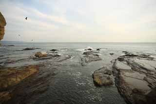 Foto, materieel, vrij, landschap, schilderstuk, bevoorraden foto,Enoshima Iwaya, Wankel lokaal, Strand, Klif, Grot