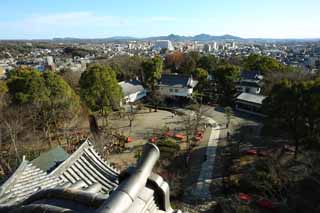 photo,material,free,landscape,picture,stock photo,Creative Commons,The Inuyama-jo Castle castle tower, white Imperial castle, building, castle, castle