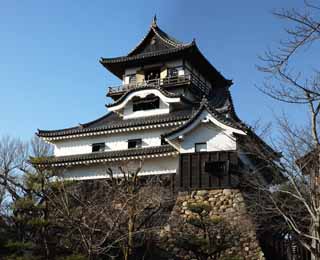 photo,material,free,landscape,picture,stock photo,Creative Commons,The Inuyama-jo Castle castle tower, white Imperial castle, Etsu Kanayama, castle, castle