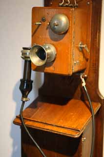 fotografia, materiale, libero il panorama, dipinga, fotografia di scorta,Telefono di Museo di Villaggio di Meiji-mura, telefono del Meiji, L'occidentalizzazione, Io lo misi e parlo sul telefono, Eredit culturale