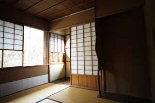 foto,tela,gratis,paisaje,fotografa,idea,Una persona de casa de pino de este del museo de pueblo de Meiji - mura, Construccin del Meiji, Felpudo de tatami, Habitacin japons -style, Shoji