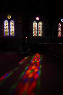 photo,material,free,landscape,picture,stock photo,Creative Commons,Meiji-mura Village Museum St. Xavier Lord of Heaven temple, Stained glass, The Westernization, Western-style building, Cultural heritage