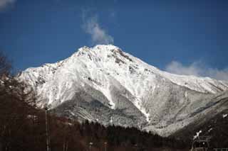 Foto, materiell, befreit, Landschaft, Bild, hat Foto auf Lager,Roter Mt. Yatsugatake, Der Alpen, Bergsteigen, berwintern Sie Berg, Der Schnee