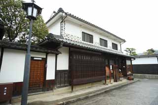 photo,material,free,landscape,picture,stock photo,Creative Commons,Kurashiki folk handicraft shop, colander, Tradition architecture, signboard, Chigusa