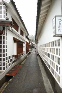 photo,material,free,landscape,picture,stock photo,Creative Commons,Kurashiki alley, Traditional culture, Tradition architecture, The plaster, wall covered with square tiles and jointed with raised plaster