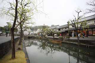 Foto, materieel, vrij, landschap, schilderstuk, bevoorraden foto,Kurashiki Kurashiki River, Traditionele cultuur, Wilg, Japanse cultuur, De geschiedenis