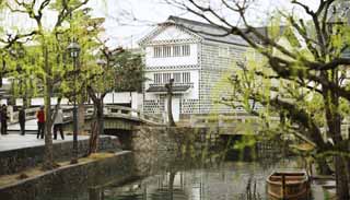 fotografia, materiale, libero il panorama, dipinga, fotografia di scorta,Kurashiki Kurashiki il fiume, Cultura tradizionale, salice, Cultura giapponese, La storia