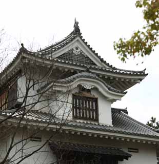 photo,material,free,landscape,picture,stock photo,Creative Commons,Okayama-jo Castle viewing the moon oar, castle, corner oar, Crow Castle, Crow Castle