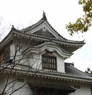 Foto, materieel, vrij, landschap, schilderstuk, bevoorraden foto,Okayama-jo Kasteel bekijkende de maan oar, Kasteel, Hoek oar, Kraai Kasteel, 