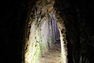 Foto, materieel, vrij, landschap, schilderstuk, bevoorraden foto,Ryugenji tunnel van Iwami-zolver-mijn, De galerie, Ader, Een eeuwig aanslagvorming, Somo