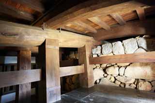 photo,material,free,landscape,picture,stock photo,Creative Commons,Matsue-jo Castle, pillar, beam, castle, Ishigaki