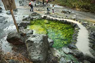 photo,material,free,landscape,picture,stock photo,Creative Commons,The pond of the Kusatsu hot spring good luck, rock, hot spring, Sulfur, Hot water