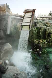 foto,tela,gratis,paisaje,fotografa,idea,Campo de agua caliente de fuente termal de Kusatsu, Roca, Fuente termal, Azufre, Agua caliente