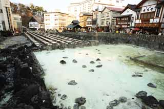 photo,material,free,landscape,picture,stock photo,Creative Commons,Kusatsu hot spring hot water field, rock, hot spring, Sulfur, Hot water