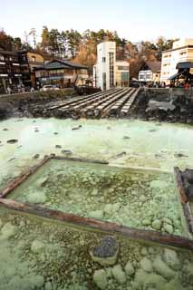 foto,tela,gratis,paisaje,fotografa,idea,Campo de agua caliente de fuente termal de Kusatsu, Roca, Fuente termal, Azufre, Agua caliente