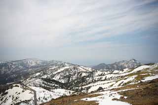 Foto, materieel, vrij, landschap, schilderstuk, bevoorraden foto,De besneeuwde bergen, Boom, Blauwe lucht, Hoge berg, Rots