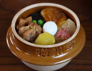 photo,material,free,landscape,picture,stock photo,Creative Commons,A pot meal of Yokokawa, Boiled pot rice, chestnut, Chicken, An apricot