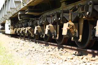 photo,material,free,landscape,picture,stock photo,Creative Commons,Freight car for heavy goods So 300, railroad, Track construction, Diesel, wheel