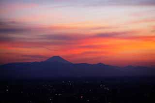 foto,tela,gratis,paisaje,fotografa,idea,Monte. Fuji del anochecer, Monte. Fuji, Edificio, Lnea ligera, Montaa